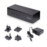 StarTech.com Switch Conmutador KVM de 4 Puertos y 2 Monitores DisplayPort - 4K 60Hz - Hub Ladrón 2 Puertos USB 5Gbps - 2x USB 2.0 HID - Teclas de Acceso Rápido y Botones - TAA (P4DD46A2-KVM-SWITCH)
