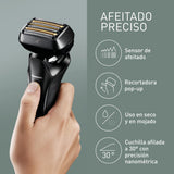 Panasonic Series 900+ ES-LS9A Afeitadora Eléctrica De 6 Hojas En Seco Y Húmedo Para Hombres, Afeitadora Eléctrica Con Sensor De Barba Sensible, Limpieza Automática Y Sistema De Carga