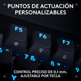 Logitech G PRO X TKL RAPID, teclado para gaming con cable sin teclado numérico con interruptores analógicos magnéticos, modo de disparo rápido, RGB, accionamiento ajustable, US INTL - Negro
