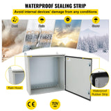 VEVOR Caja eléctrica 70 x 50 x 20 cm caja para exteriores IP65 resistente al agua y al polvo caja de conexiones con bisagras de acero al carbono laminado en frío para uso en interiores y exteriores