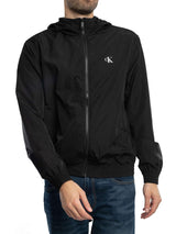 Calvin Klein Cortavientos Hombre Nylon Hooded ligero, Negro (Ck Black), XL