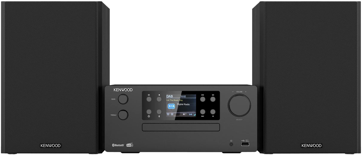 Microcadena HiFi Kenwood M-925DAB-B con CD, USB, Dab+ Blueetooth Audio-Streaming. Color: Negro - Mini Equipo de Musica para casa