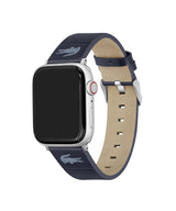 Lacoste Correa Apple Watch para Hombre y Mujer en Cuero Azul Marino con Detalles en Relieve - 2050030