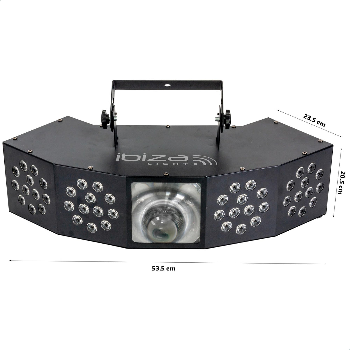 Ibiza - COMBI-FX4 - Efecto de iluminación versátil 3 en 1 WASH - MOON - STROBE con 6 canales DMX - 4 x 12 LEDs RGBW
