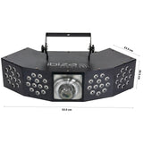 Ibiza - COMBI-FX4 - Efecto de iluminación versátil 3 en 1 WASH - MOON - STROBE con 6 canales DMX - 4 x 12 LEDs RGBW