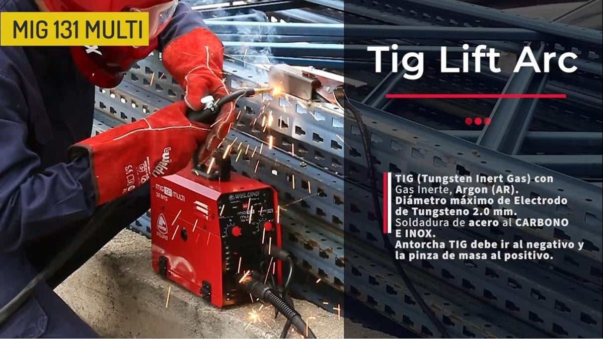 Stayer Equipo de soldadura para Hilo hueco, MIG 131 + Bobina de hilo hueco de 0,45Kg.