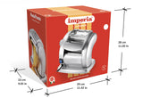 Imperia PastaPresto Línea Clásica. Máquina eléctrica para pasta. 100% Made in Italy. Máquina de pasta fresca con motor eléctrico 220v. Laminadora eléctrica para lasagne, tagliolini, fettuccine.