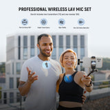 NEEWER Sistema Micrófono Inalámbrico Lavalier, 1 Receptor USB C con Adaptador OTG y 2 Transmisores Condensador Omnidireccionales con Cancelar Ruido Compatible con iPhone 16 Pro MAX S24 Ultra, KM23