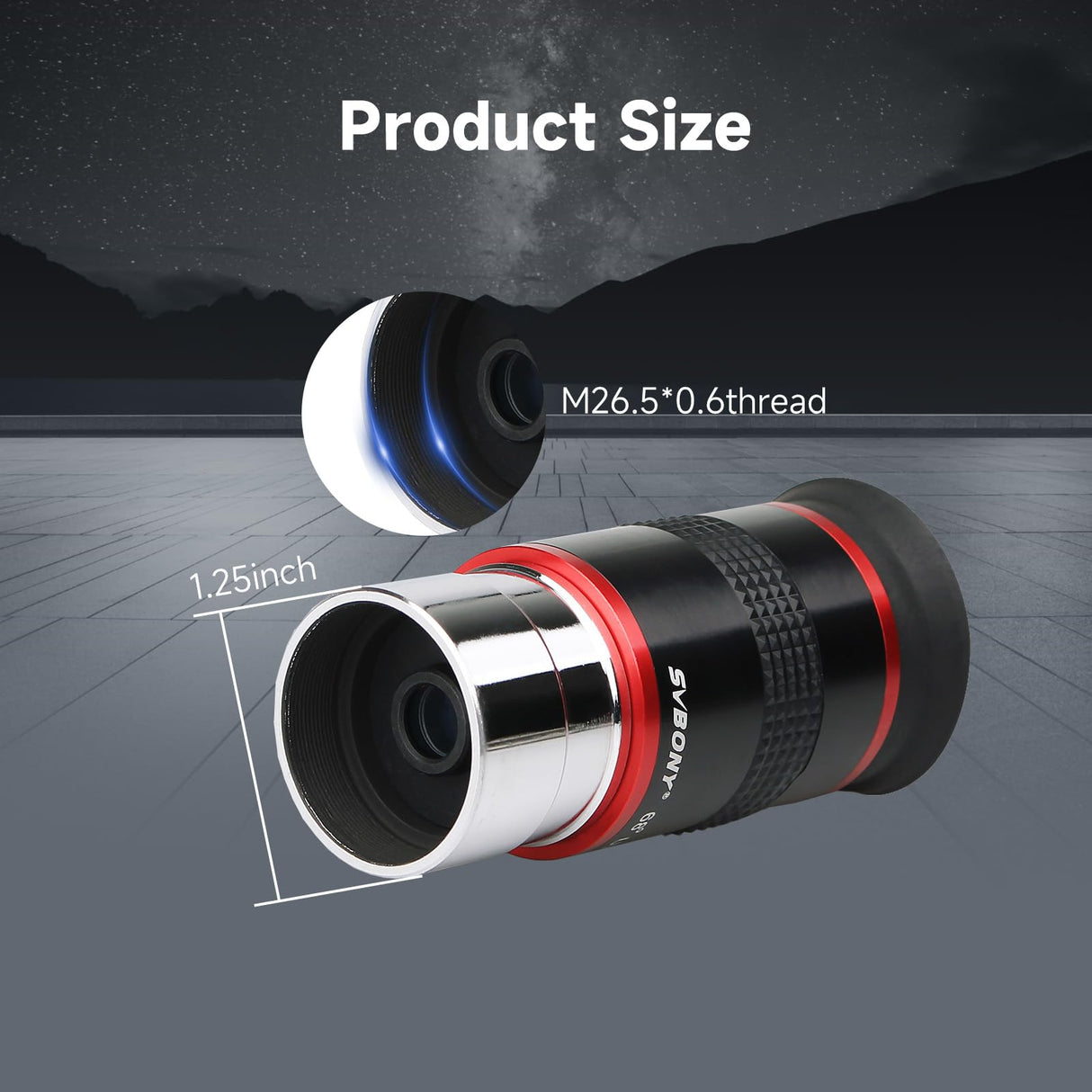 SVBONY Telescopio Ocular FMC de Banda Ancha, Accesorio de telescopio de película Verde de 1.25 68 Grados Ultra Gran Angular para telescopio astronómico (6 mm, 9 mm, 15 mm, 20 mm)