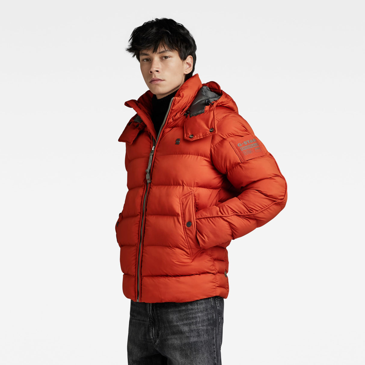 G-Star Para Hombre Chaqueta G-Whistler Padded Hooded, Naranja (rooibos tea D20100-D199-G052), S