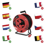 Emos P08250 Enrollacables Profesional alargador, de la Empresa, Grado de protección IP44, m de Cable con 4 enchufes Schuko, 1,5 mm2 Goma, para Uso Exterior, 50 Meter
