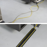D-Line FC83B/9M, Canaleta de suelo para cables, Pasacables para suelo, Oculta cables y previene accidentes - Cavidad para cables = 30mm (anch.) x 10mm (alt.) - 9-metro longitud - Negro y Amarillo