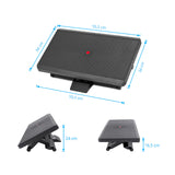 hjh OFFICE 721040 Reposapiés ergonómico PIEDINO Stripe Pro Negro, Soporte para pies con Altura Ajustable, Apoyapiés, Inclinable sin etapas