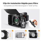 K&F CONCEPT Mini Matte Box con ND8 Cine Filtro 4" x 5,65", con 2 Bandejas de Filtro de 4" x 5,65" para Cámaras DSLR Mirrorless con 5 Adaptadores de Anillo Circular (67/72/77/82/95mm)