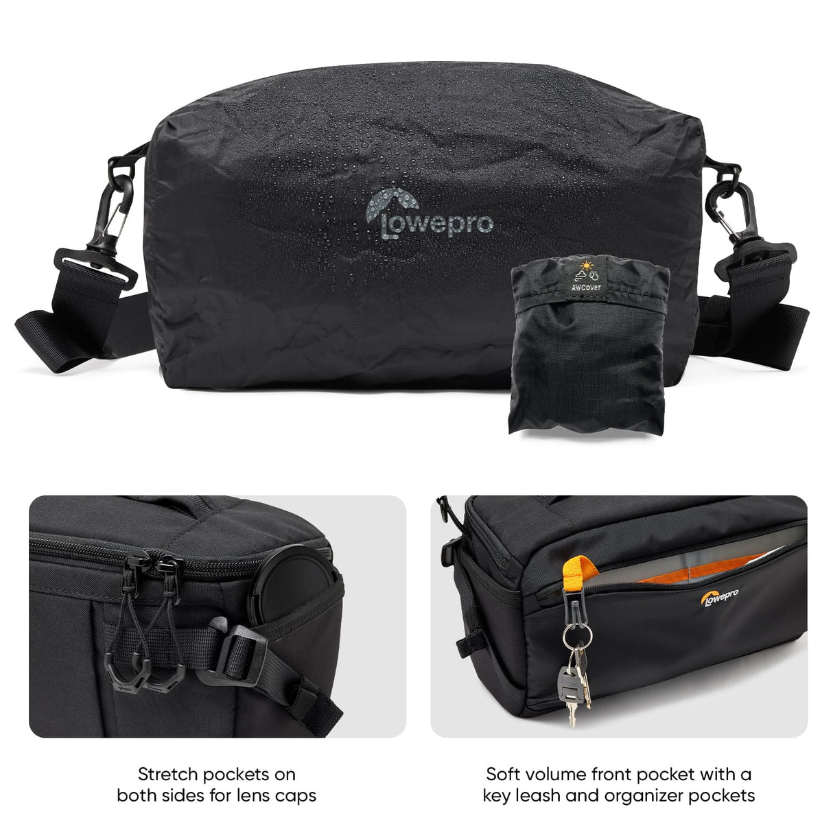 Lowepro ProTactic Lite SLX 120 AW III Bolsa Bandolera para Cámara, Cámara Profesional, Cubierta para Lluvia, Mochila Cruzada Ligera, para Fotógrafo, Videógrafo, Volumen 5L, para DSLR/Sin Espejo