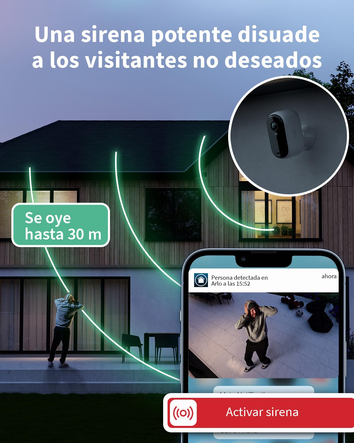 Arlo Essential 2 Camara Vigilancia WiFi Exterior + Panel Solar (3), HD, Camara Vigilancia WiFi Interior, Sensor de Movimiento, Alarmas Para Casa, Prueba Arlo Secure Incluida, 3 Cámaras, Blancas