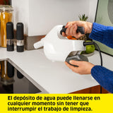Kärcher Limpiadora de vapor SC 1 Multi & Up, tiempo de calentamiento: 30 s, rendimiento: 30 m², depósito: 0,2 l, 1,6 kg, boquilla suelos EasyFix Large, paño microfibra, cartucho de descalcificación