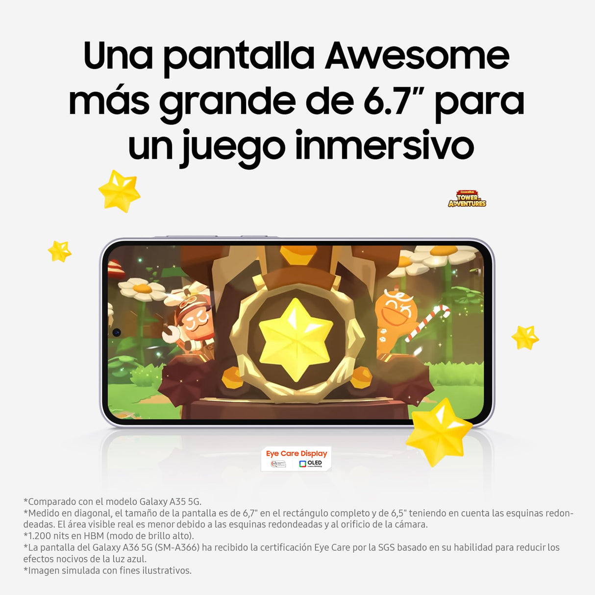 Samsung Galaxy A36 5G 256GB Teléfono Móvil, 8GB RAM, 50MP Cámara, Blanco, Garantía del Fabricante 3 Años + 1 Año Extra