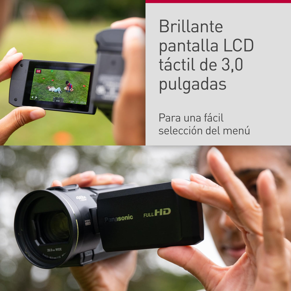 Panasonic HC-V900E - Videocámara Semi-Profesional de 24x, O.I.S de 5 Ejes, Objetivo F1.8 - F4, FHD, Color Negro