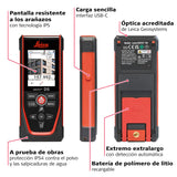 Leica Disto D5 Medidor Láser de Distancia Profesional con Bluetooth (App), Puntero Digital (Interior y Exterior) y Sensor de Inclinación para Seguimiento de Alturas, Medición de Perfiles y Ángulos