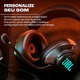 JBL Quantum 400 Auriculares para gamers con un diseño llamativo, tecnología de virtualización surround y reproducción DTS, con micrófono y RGB, compatible con múltiples plataformas, en negro