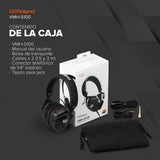 Roland VMH-S100 | Auriculares circumaurales para producción musical en alta resolución | Amplia respuesta en frecuencias | Increíble aislamiento sonoro | Transductor de 50 mm | Cómodos y resistentes