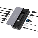 Verbatim USB-C Pro Docking Station Hub 15 en 1 con SSD Integrado, Adaptador multipuerto a HDMI 4K y 8K, USB-A y USB-C, PD 80 W, AUX, Lector de Tarjetas para Mac/Windows Laptop y Co