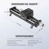 NEEWER Riel de Enfoque Macro de 140 mm, Deslizador de riel Macro con rotación de 360°, Bloqueo de 4 direcciones, Patas retráctiles, Placa QR Tipo Acra, Tornillo de 1/4 y 3/8 Pulgadas para fotografía
