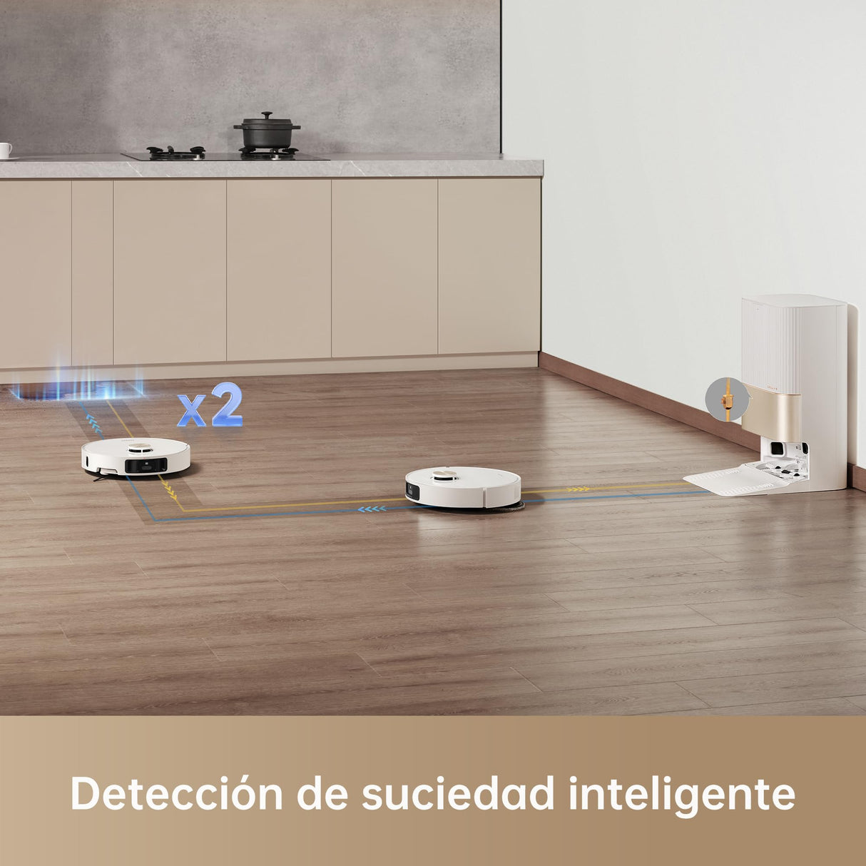 dreame X40 Ultra Complete Robot Aspirador y Fregasuelos, 12.000 Pa Succión, con Mopa Extraíble y Elevable, 70℃ Fregona Autolimpiable, Cepillo Lateral Extensible y Elevable, Detección Suciedad