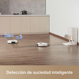 dreame X40 Ultra Complete Robot Aspirador y Fregasuelos, 12.000 Pa Succión, con Mopa Extraíble y Elevable, 70℃ Fregona Autolimpiable, Cepillo Lateral Extensible y Elevable, Detección Suciedad