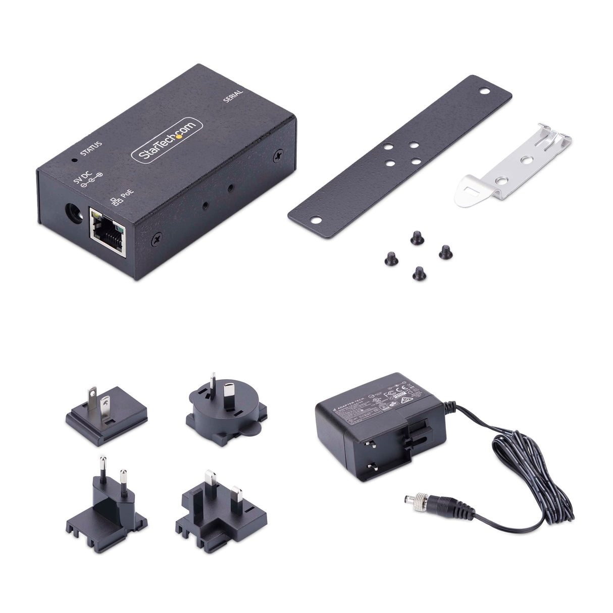 StarTech.com Adaptador Serie a Ethernet - Servidor LAN de Dispositivos Serie RS232 1 Puerto - PoE 802.3af - Carril DIN
