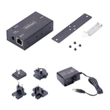 StarTech.com Adaptador Serie a Ethernet - Servidor LAN de Dispositivos Serie RS232 1 Puerto - PoE 802.3af - Carril DIN