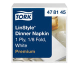 Tork 478145 Linstyle Servilleta para cena blanca/Servilleta Airlaid con plegado americano 1/8 / 1 capa / 12 paquetes x 50 unidades (600 servilletas) / 40 cm x 39 cm/Premium