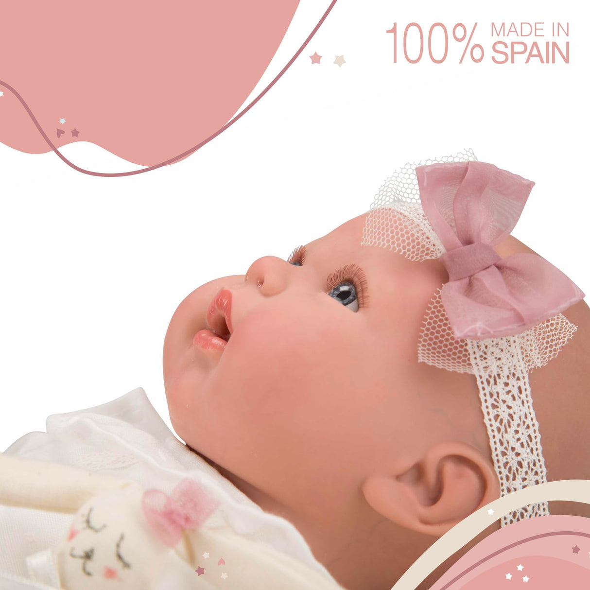 ARIAS - Muñeca Reborn Naroa de 45 cm con Manta y Muñequito, Bebé Realista con Ropita, Chupete y Chupetero, Extremidades de Vinyl y Cuerpo Blando, Juguete para Niños y Niñas +3 años (ARI98088)