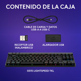 Logitech G G515 Lightspeed TKL de Perfil bajo Teclado para Gaming inalámbrico, RGB LIGHTSYNC, diseño Fino sin Teclado numérico, Teclas de PBT, interruptores mecánicos táctiles, QWERTY Español - Negro