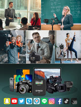 SYNCO Micrófono Solapa Inalámbrico Dual, G2 A2 Micro Corbata Wireless 2.4Ghz 200m Transmisión Compatible para Cámara DSLR Videocámaras Móviles y Tabletas, Corbata-Microfono-Solapa-Inalambrico-Sistema
