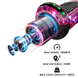 SISIGAD Hoverboard Kart, Hoverboard Todo Terreno Autoequilibrado de 6.5/‘ Pulgadas con Altavoces Bluetooth y Luces LED Hoverboard Niño,Starry Sky Purple,HY-A02