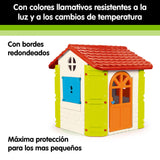 FEBER - Feber-House, Casa de Jardín para Niños, Colores Cálidos Azul, Rojo, Naranja y Verde, Resistente y Segura, Casita Infantil para Juegos de Exterior, 2 a 6 años, Famosa(800013950), Versión actual