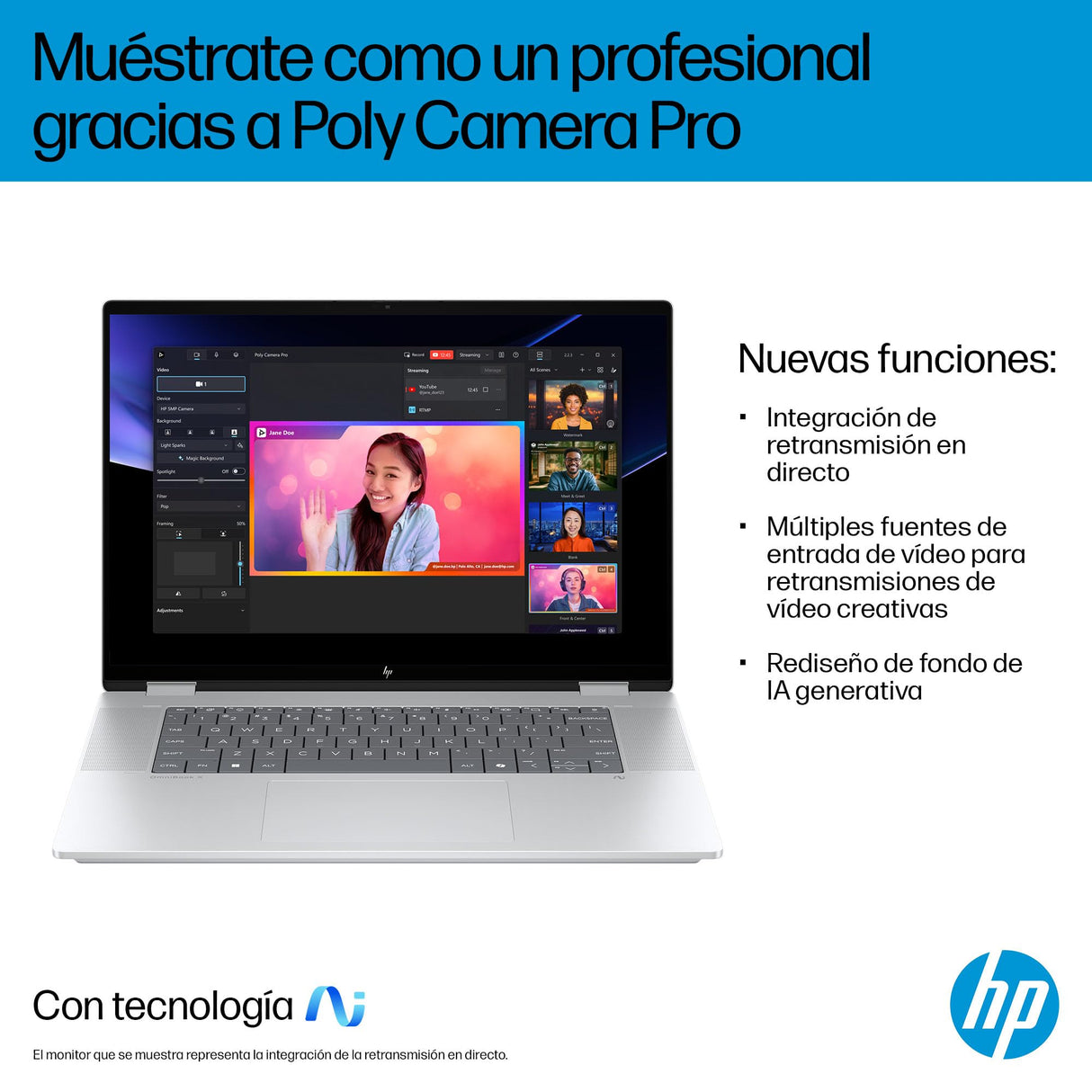 HP Omnibook X Flip - Ordenador portátil Convertible de 16" 3K OLED táctil (Intel Ultra 7-258V EVO, 32GB RAM, 1TB SSD, Intel ARC Graphics, Windows 11 Home) Silver - Teclado QWERTY Español