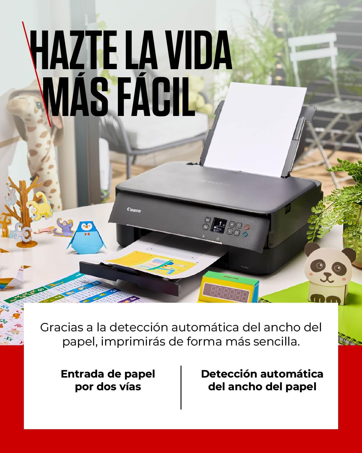 Canon PIXMA TS5350i – Impresora Multifunción para Uso Doméstico con Pantalla OLED | Conexión Inalámbrica desde tu Smartphone | Con PIXMA Print Plan