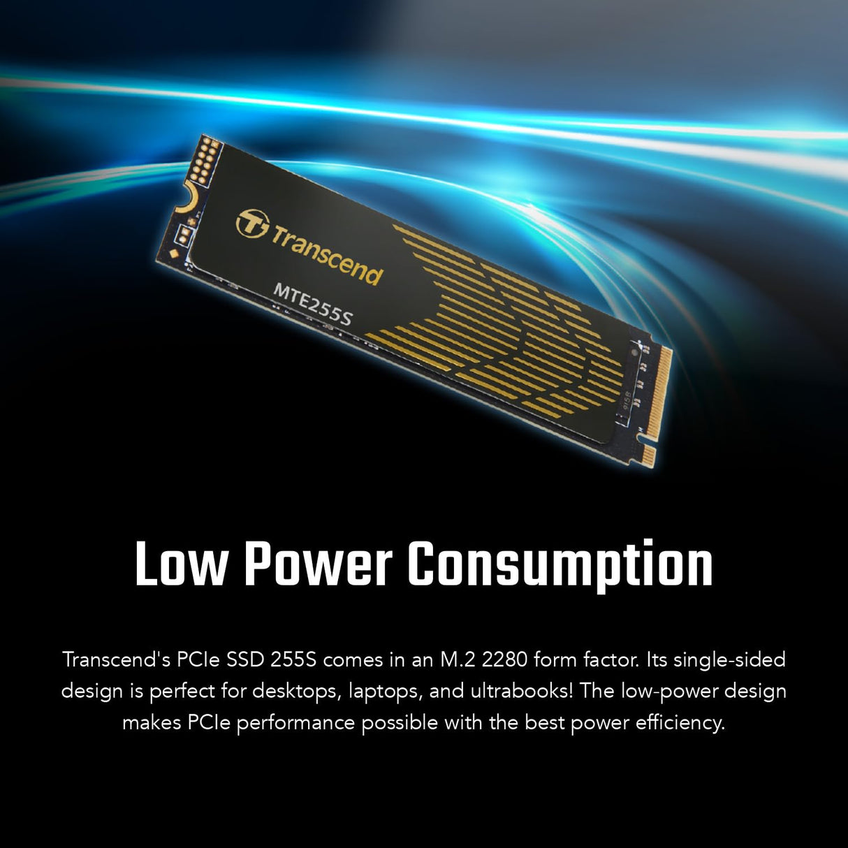 Transcend 1TB M.2 2280 SSD con disipador de Calor, hasta 7,400MB/s para PS5, computadoras de Escritorio, laptops, PCIe 4.0 NVMe Gen4x4 Internal SSD, 3D TLC NAND -TS1TMTE255S