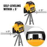 VEVOR Nivel Láser Auto-Nivelación Rango de 500 m Nivel de Láser Rojo ± 5 Grados Nivel Láser Giratorio Nivel de Láser Impermeable Trabajo Continuo 25 Horas para Trabajo, Construcción, Decoración, Hogar