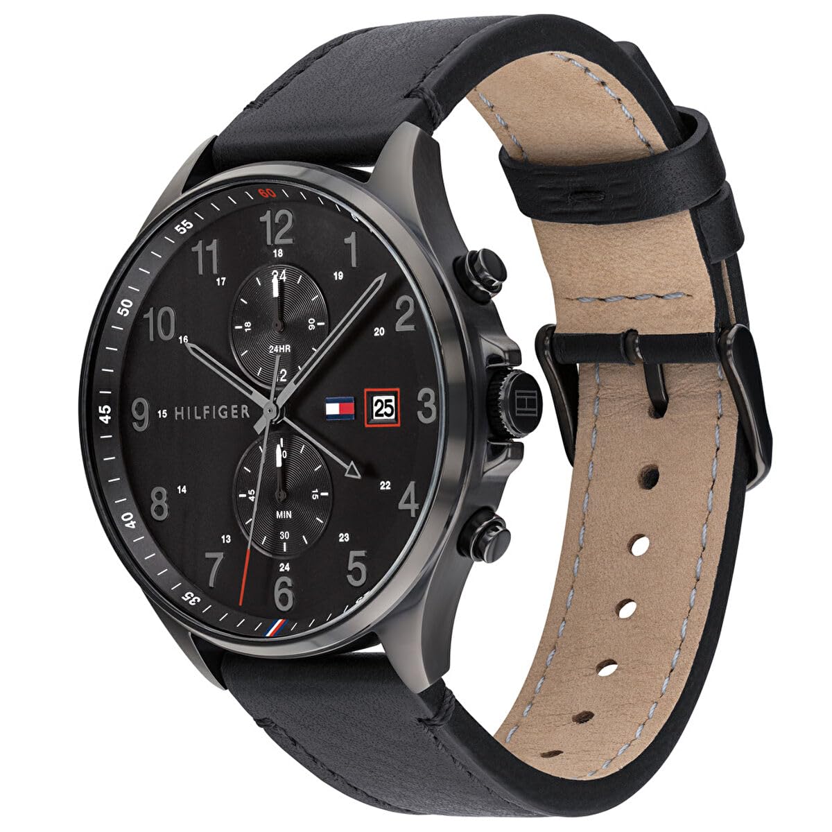 Tommy Hilfiger Reloj Analógico de Cuarzo multifunción para Hombre con Correa en Piel Negro - 1791711