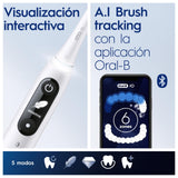 Oral-B Centro De Salud Bucal Irrigador: Irrigador Dental de Agua, Cabezal Oxyjet, Cabezal Water Jet + Cepillo de Dientes Eléctrico iO6 con Cabezal de Recambio, Regalos Originales para Mujer y Hombre