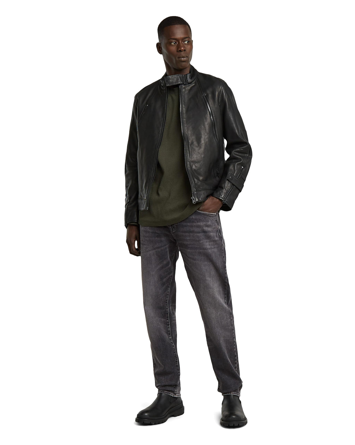 G-STAR Biker Leather Jkt Chaqueta, Negro (dk Black D27137-B508-6484), L Hombres