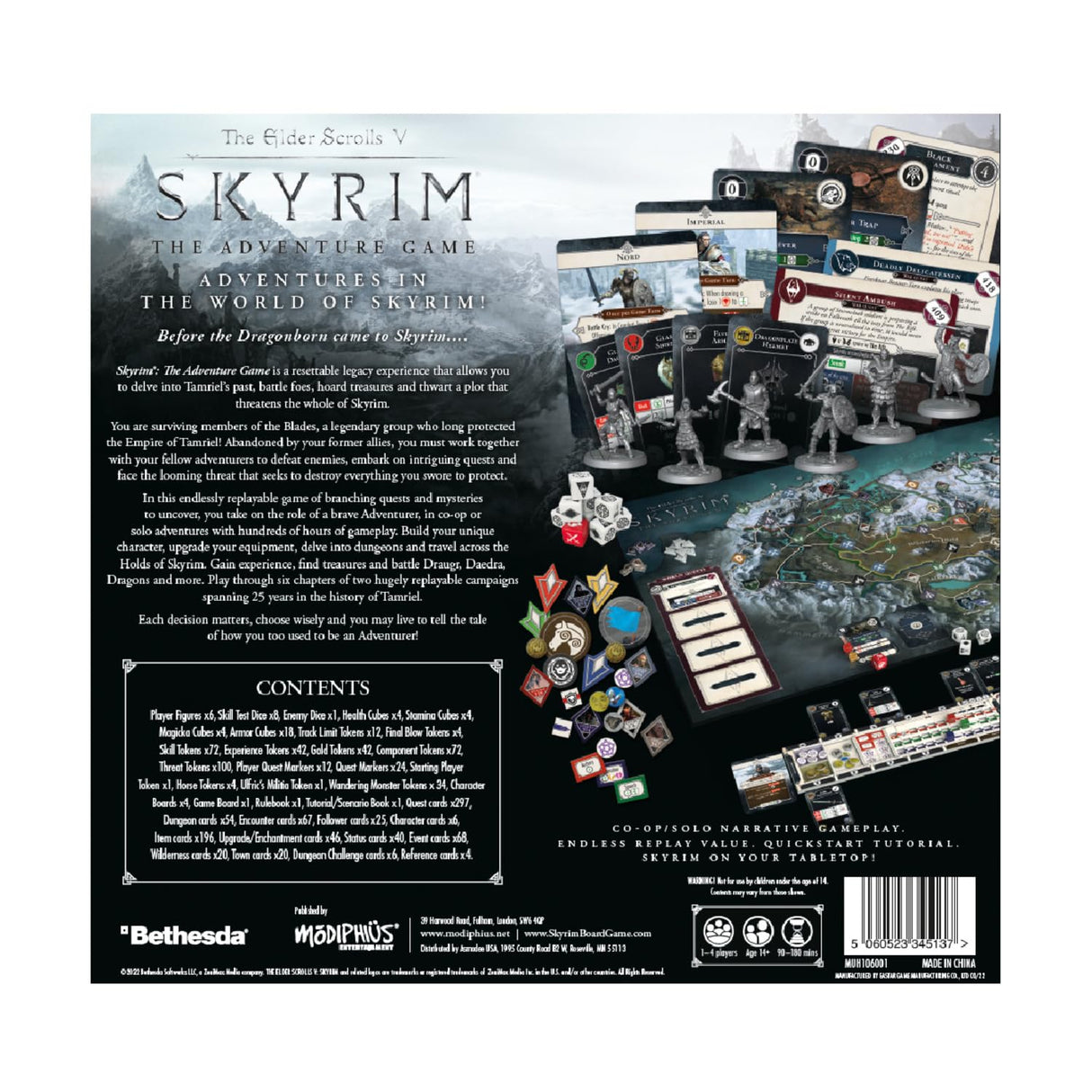 Modiphius The Elder Scrolls: Skyrim - Juego de Mesa de Aventura | Juego de Mesa | A Partir de 14 años | 1-4 Jugadores | Tiempo de Juego de 60-120 Minutos