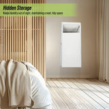 AdirHome Cesta de lavandería integrada, cesta de ropa con tapa, cesta de lavandería de pared, gran solución de ahorro de espacio para baños remodelados, cocina, color blanco