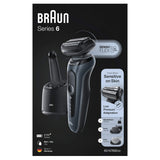 Braun Series 6 60-N7650cc Afeitadora Eléctrica Hombre de Lámina para Barba, con Centro de Limpieza SmartCare, Recortadora Barba, Depiladora Corporal, Uso en Seco y Mojado, Recargable, Inalámbrica,Gris
