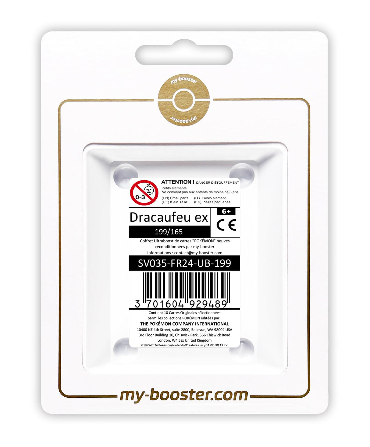 Dracaufeu ex (Charizard ex) 199/165 Alternativo Pokémon Gallery Secreta - Ultraboost X Écarlate et Violet 3.5-151 Box de 10 Cartas Pokémon Francés