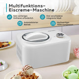 EUHOMY Máquina de helados con compresor, 0,8 L, 100 W, máquina de hielo autorefrigerante, para helados, batidos, yogur congelado, batidos de leche, con cuenco y plantillas de recetas